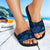 Kosrae Slide Sandals - Turtle Hibiscus Pattern Blue - Polynesian Pride