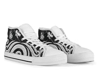 New Caledonia High Top Canvas Shoes - White Tentacle Turtle - Polynesian Pride