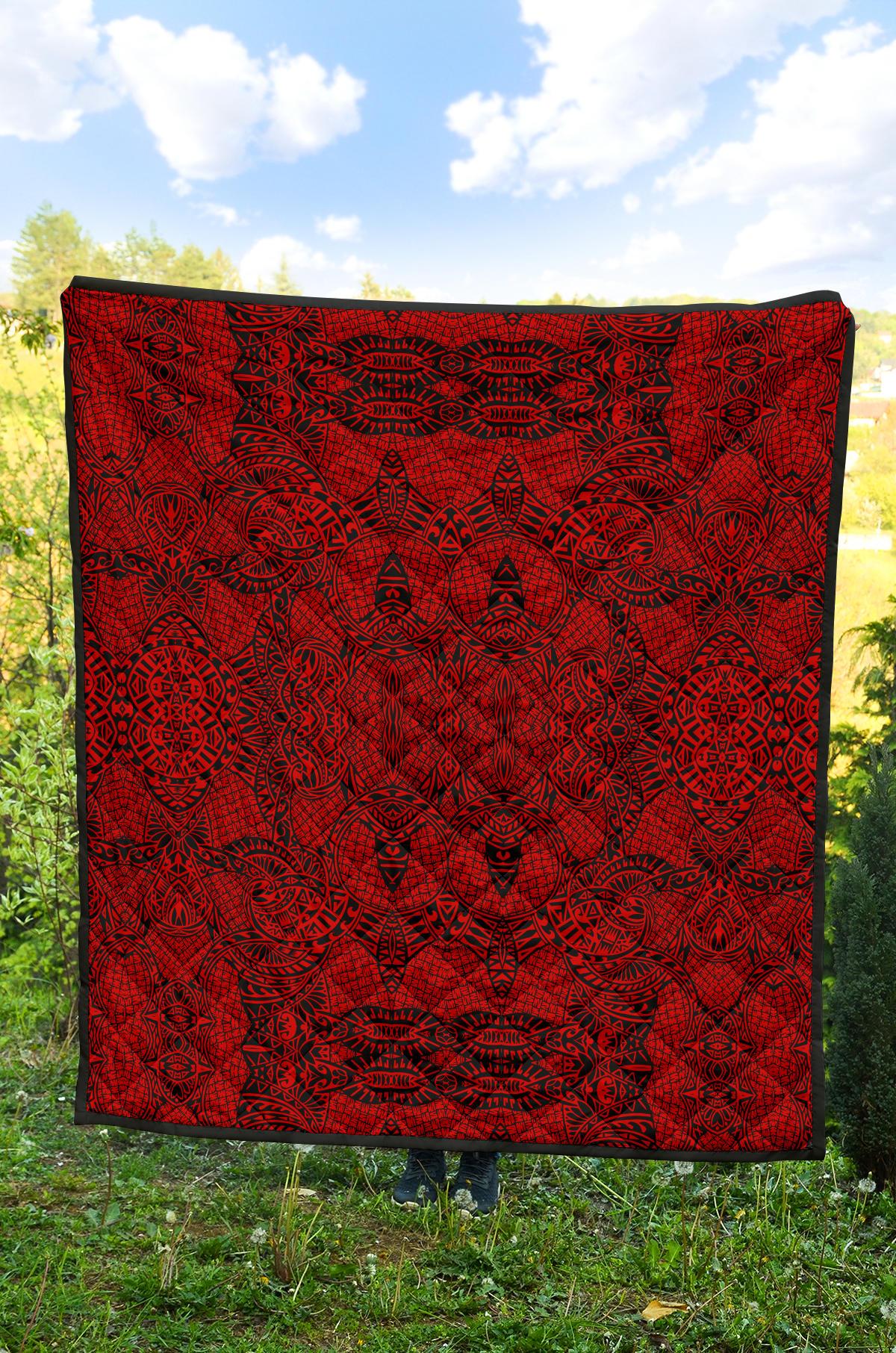 Polynesian Premium Quilt Red - Polynesian Pride