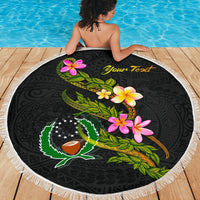 Pohnpei Custom Personalised Beach Blanket - Plumeria Tribal - Polynesian Pride
