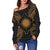 Marshall Islands Polynesian Shoulder Sweater Map Gold - Polynesian Pride