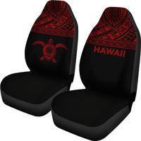 Hawaii Car Seat Covers - Polynesian Turtle Tattoo Red Horizontal - Polynesian Pride