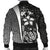 Samoa Polynesian Men's Bomber Jackets White - Turtle With Hook - Polynesian Pride