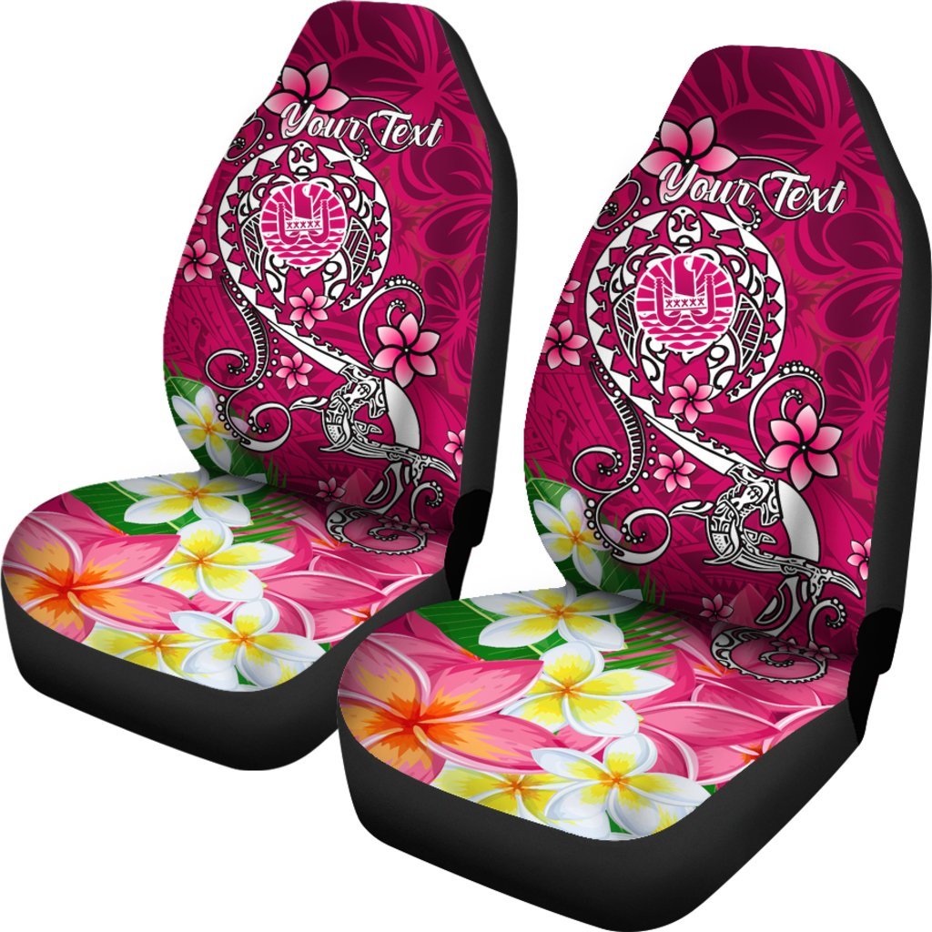 Tahiti Custom Personalised Car Seat Covers - Turtle Plumeria (Pink) - Polynesian Pride