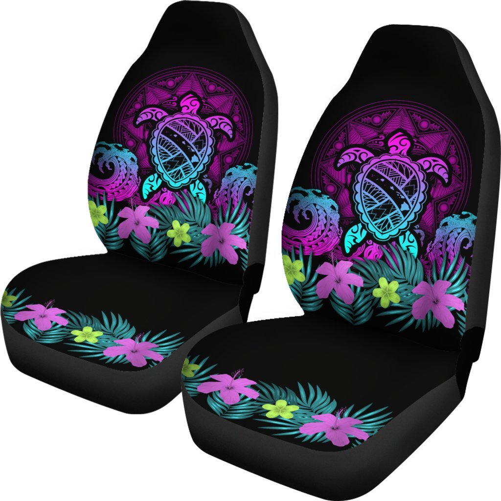 Hawaii Turtle Polynesian Turquoise Car Seat Cover - Kuly Style Universal Fit Turquoise - Polynesian Pride