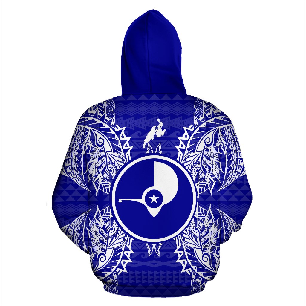 Yap Polynesian ll Over Hoodie Map Blue - Polynesian Pride