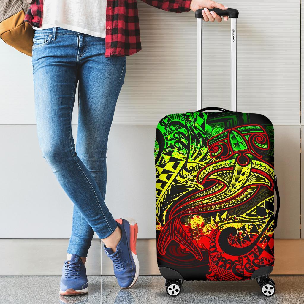 Polynesian Luggage Covers - Reggae Shark Polynesian Tattoo Reggae - Polynesian Pride