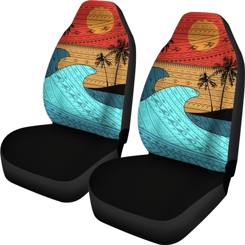 Hawaii Polynesian Sun Down Car Seat Covers Universal Fit Art - Polynesian Pride