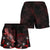 Palau Polynesian Women's Shorts - Turtle With Blooming Hibiscus Red - Polynesian Pride