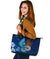 American Samoa Polynesian Leather Tote - Blue Polynesian Eagle - Polynesian Pride