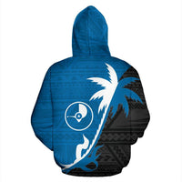 Yap Zip up Hoodie Yap Flag Coconut Tree - Polynesian Pride