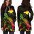 Papua New Guinea Polynesian Hoodie Dress - Turtle With Blooming Hibiscus Reggae - Polynesian Pride