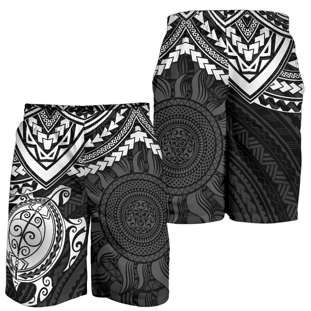 Polynesian Shorts (Men) - Polynesian White Turtle - Polynesian Pride