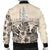 New Caledonia Men's Bomber Jacket - The Beige Hibiscus - Polynesian Pride