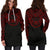 Marquesas Islands Women Hoodie Dress - Marquesas Islands Coat Of Arms Polynesian Red Black - Polynesian Pride