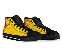 Polynesian High - Top Shoes - Vanuatu Symbols With Hibiscus - Polynesian Pride