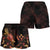 Kosrae Polynesian Women's Shorts - Turtle With Blooming Hibiscus Gold - Polynesian Pride