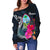 Guam Polynesian Women's Off Shoulder Sweater - Tropical Flower - Polynesian Pride