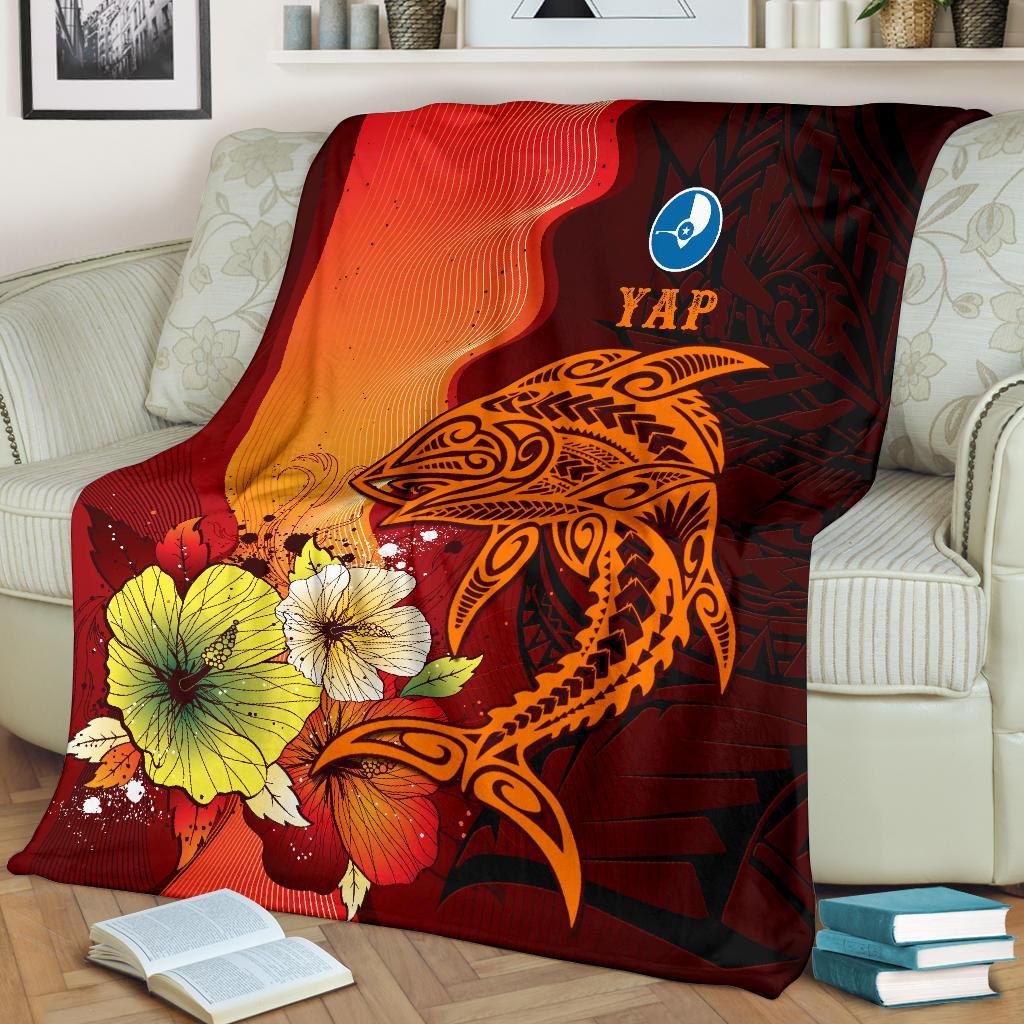 Yap Premium Blankets - Tribal Tuna Fish White - Polynesian Pride