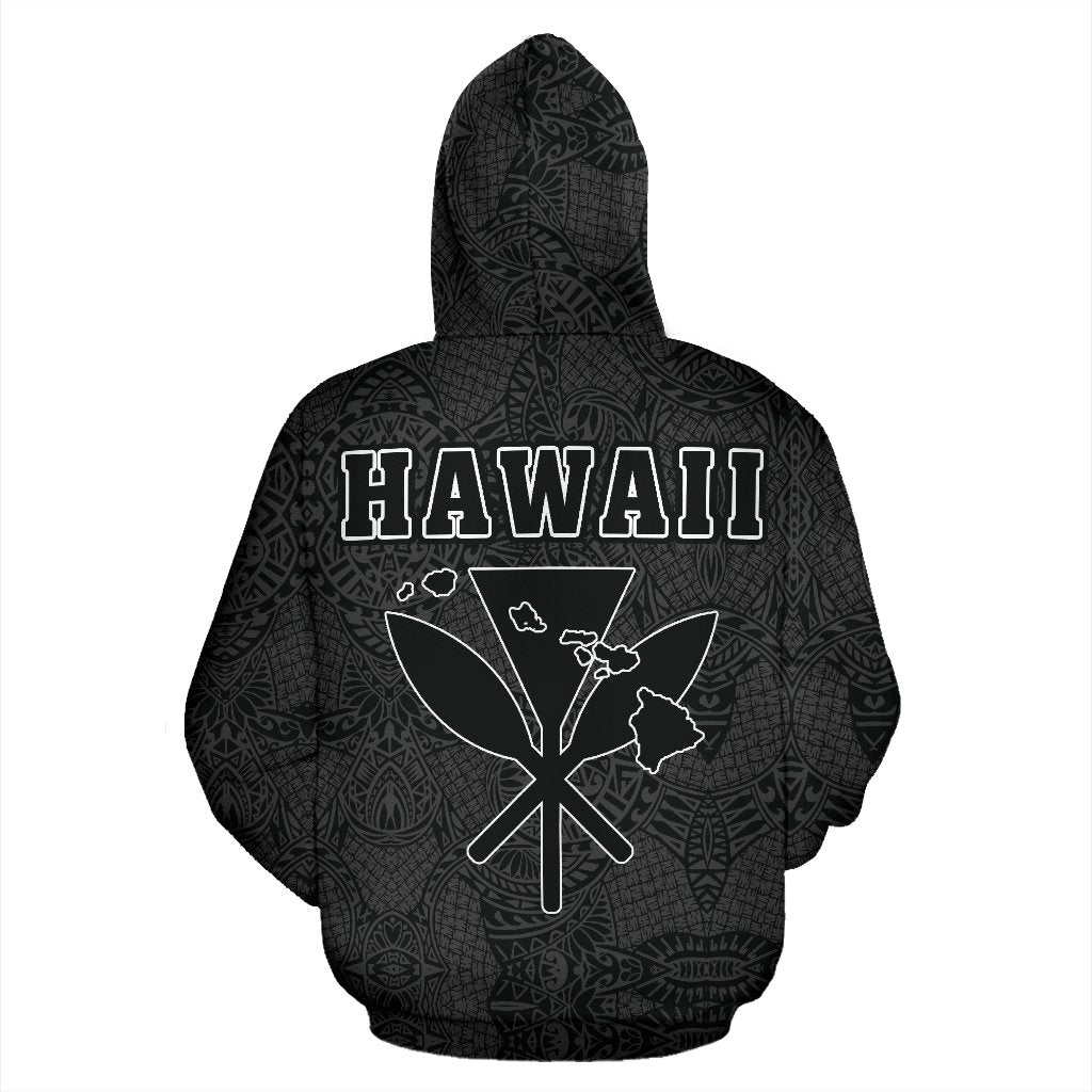Polynesian Kanaka Maoli Hawaii Zip Hoodie Gray - Polynesian Pride