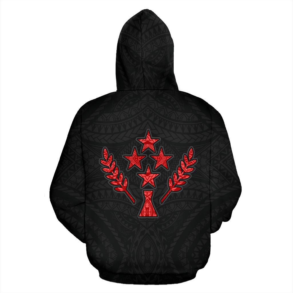 Kosrae Custom Zip up Hoodie Micronesia Kosraean Warrior Red - Polynesian Pride