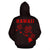 Polynesian Kakau Three Turtle Map of Hawaii Zip Hoodie Red - Polynesian Pride