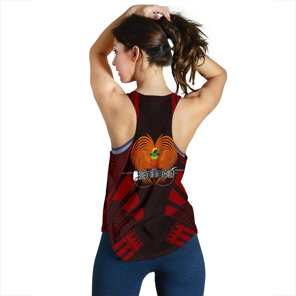 Papua New Guinea Women Racerback Tank - Polynesian Tattoo Red - Polynesian Pride