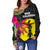 New Caledonia Women's Off Shoulder Sweater - Polynesian Hibiscus Pattern - Polynesian Pride