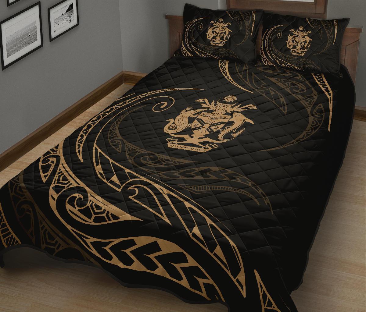 Solomon Quilt Bed Set - Gold - Frida Style - Polynesian Pride