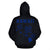 Polynesian Kakau Three Turtle Map of Hawaii Zip Hoodie Blue - Polynesian Pride