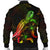 Yap Polynesian Men's Bomber Jacket - Turtle With Blooming Hibiscus Reggae - Polynesian Pride