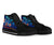 Cook Islands High Top Shoes Blue - Vintage Tribal Mountain - Polynesian Pride