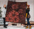 Hawaiian Map Hibiscus Turtle Vintage Polynesian Premium Quilt Red - Polynesian Pride