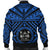 Fiji Men's Bomber Jacket - Fiji Seal With Polynesian Tattoo Style (Blue) - Polynesian Pride