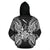 New Caledonia Polynesian All Over Zip up Hoodie Map Black - Polynesian Pride