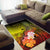 Kosrae Area Rug - Humpback Whale with Tropical Flowers (Yellow) - Polynesian Pride