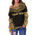 Wallis And Futuna Polynesian Chief Custom Personalised Women's Off Shoulder Sweater - Gold Version - Polynesian Pride