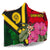 Vanuatu Hooded Blanket - Vanuatu Flag with Hibiscus - Polynesian Pride