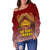 Hawaii Mauna Kea Women's Off Shoulder Sweater - Hand Sign Symbol - Polynesian Pride