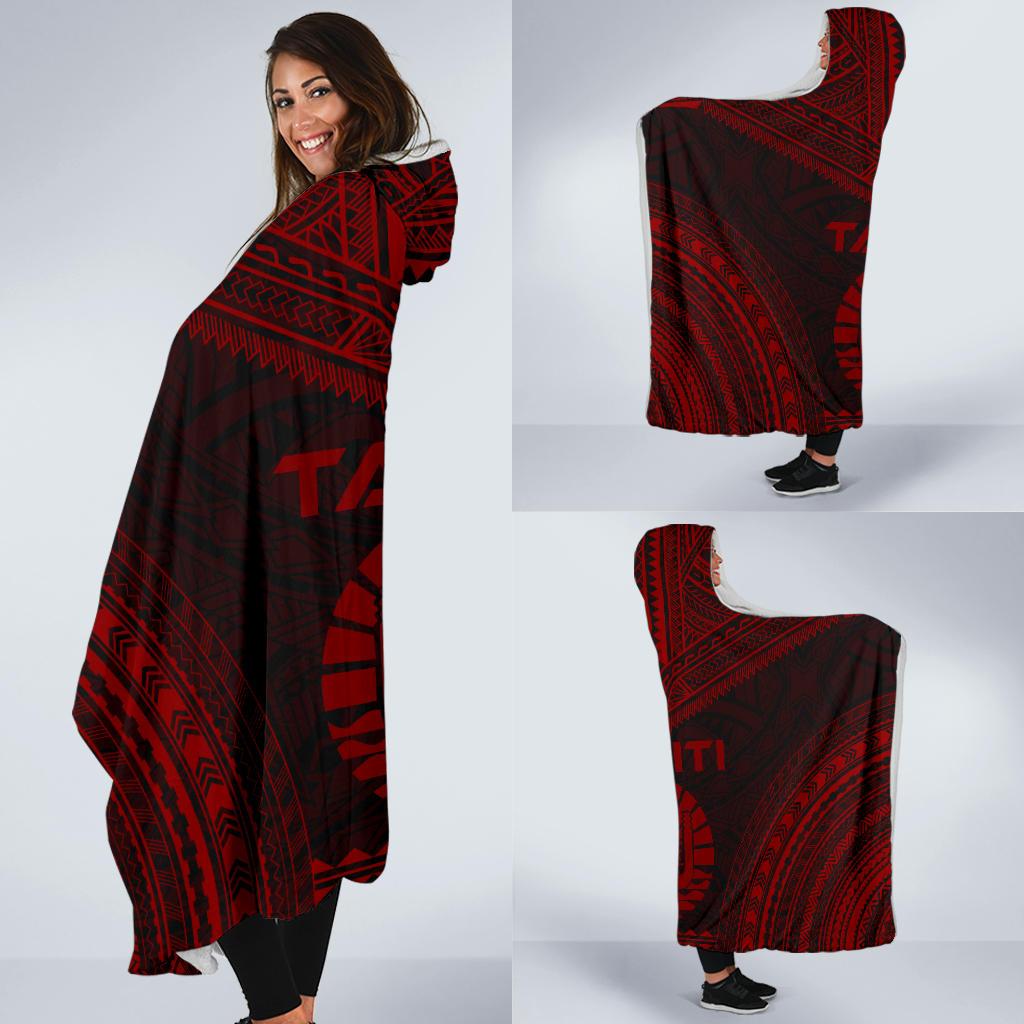 Tahiti Polynesian Chief Hooded Blanket - Red Version - Polynesian Pride