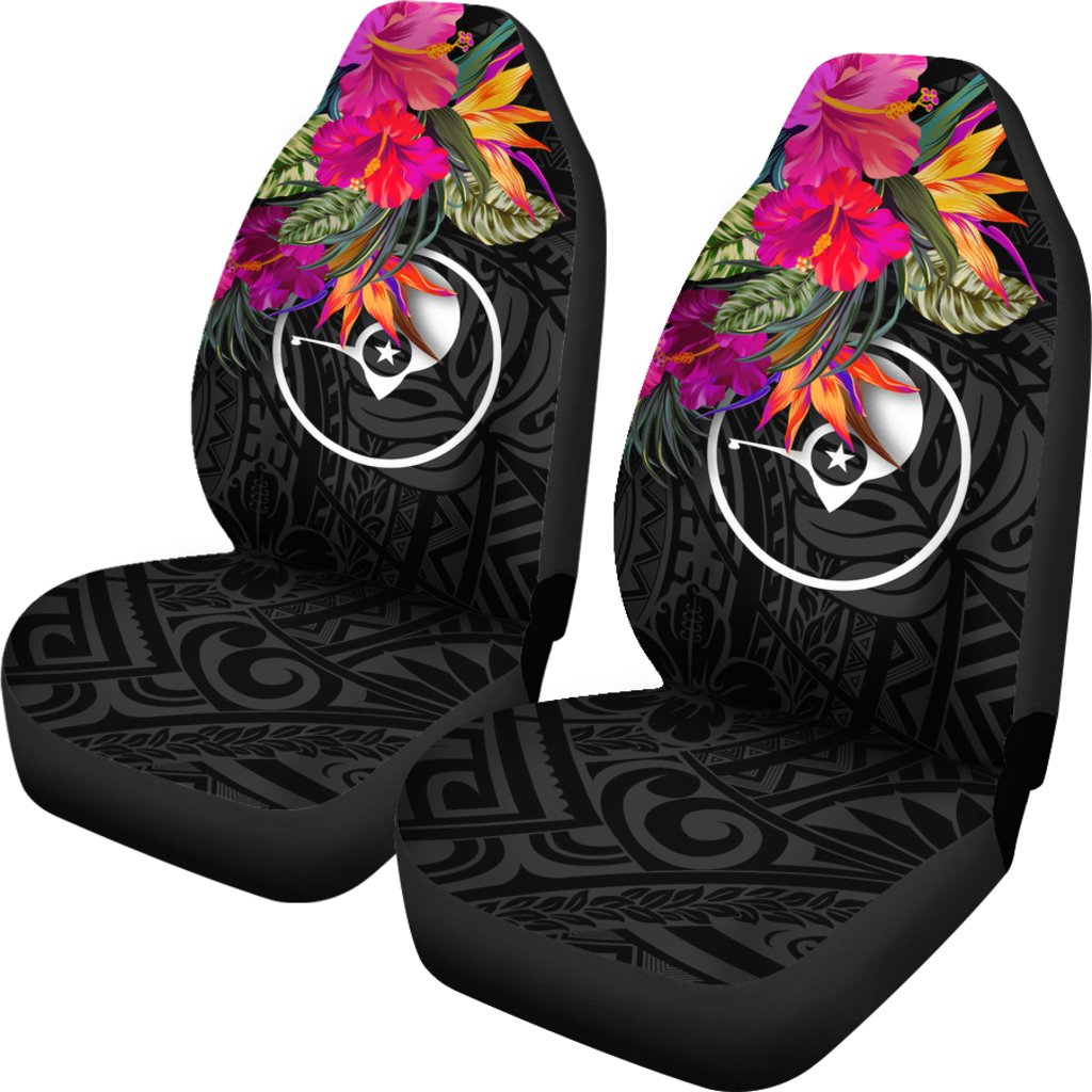 Yap Car Seat Covers - Polynesian Hibiscus Pattern - Polynesian Pride