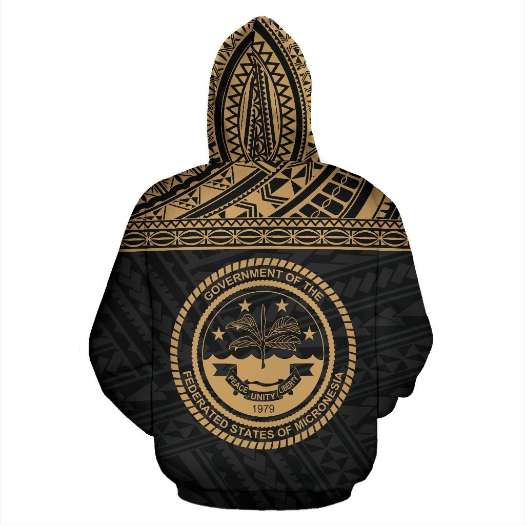 Federated States of Micronesia All Over Zip up Hoodie Gold Style - Polynesian Pride