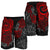 Tahiti Polynesian Men Shorts - Red Turtle Hibiscus Flowing - Polynesian Pride