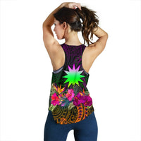 Nauru Personalised Women's Racerback Tank - Summer Hibiscus - Polynesian Pride