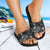 Palau Sandals - Turtle Hibiscus Pattern Black - Polynesian Pride