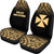 Wallis And Futuna Car Seat Covers - Wallis And Futuna Coat Of Arms Polynesian Tattoo Fog Gold - Polynesian Pride