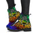 Cook Island Leather Boots - Rainbow Polynesian Pattern - Polynesian Pride