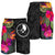 Yap All Over Print Men's Shorts - Polynesian Hibiscus Pattern Black - Polynesian Pride