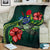 Cook Islands Polynesian Premium Blanket - Green Turtle Hibiscus - Polynesian Pride