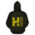 Polynesian Kakau Kanaka Map of Hawaii Zip Hoodie Yellow - Polynesian Pride